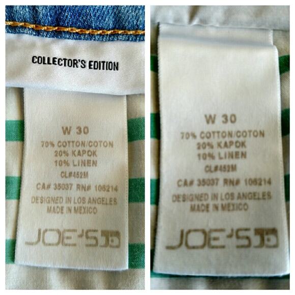 Joe's Jeans Collector's Edition A-Line Shorts Blue Fade Distress Cut Off 30 New - Picture 7 of 8